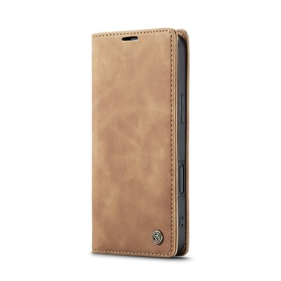 Caseme Hoesje geschikt voor iPhone 16 - Retro Wallet Case - Bruin