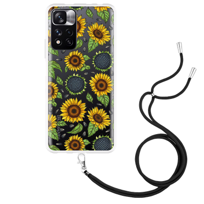 Cazy Hoesje met Koord geschikt voor Xiaomi Redmi Note 11 Pro+ - Sunflowers