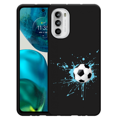 Cazy Hoesje Zwart geschikt voor Motorola Moto G52 - Soccer Ball