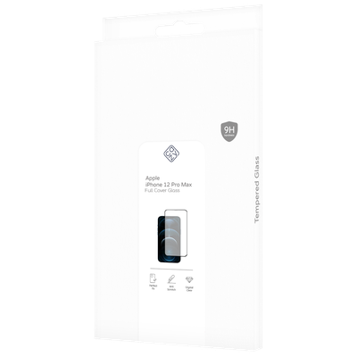 Cazy Full Cover Glass Screen Protector geschikt voor iPhone 12 Pro Max - Zwart