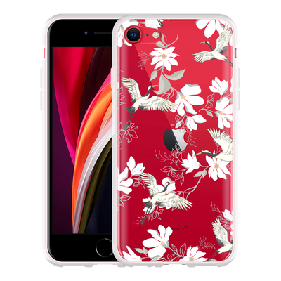 Cazy Hoesje geschikt voor iPhone SE 2020 - White Bird