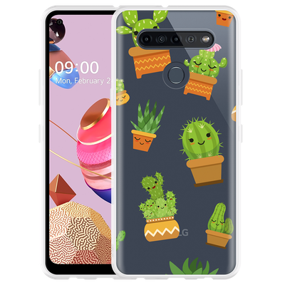 Cazy Hoesje geschikt voor LG K51S - Happy Cactus