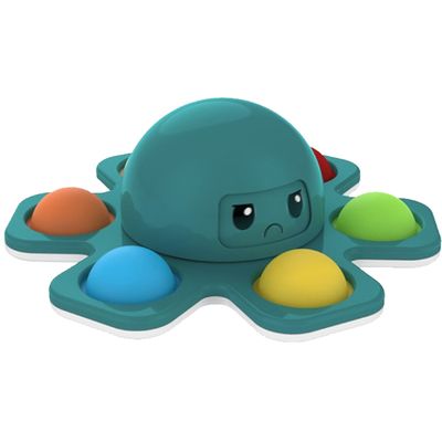 Cazy Fidget Spinner met Pop Up Bubble - Face Changing Octopus - Groen