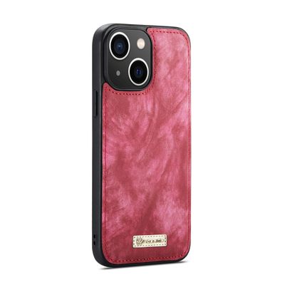 Hoesje geschikt voor iPhone 14 Plus - CASEME Luxe Leren Portemonnee Hoesje - Rood