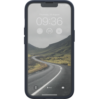 Njord Collections Hoesje geschikt voor iPhone 14 - Zalm Leder - Donkergrijs