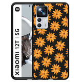 Hoesje Zwart geschikt voor Xiaomi 12T/12T Pro - Oranje Bloemen