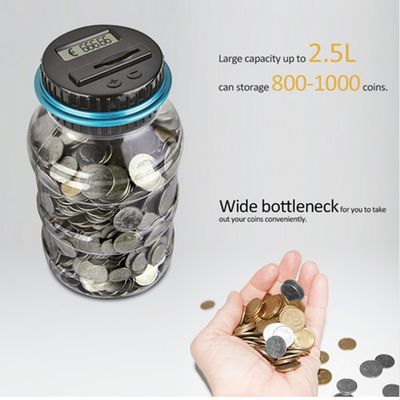 Cazy Digitale Spaarpot Met Munten Teller - geschikt voor EURO munten (1.8L) KadoTIP