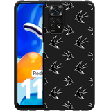 Hoesje Zwart geschikt voor Xiaomi Redmi Note 11/11S - Zwaluwen