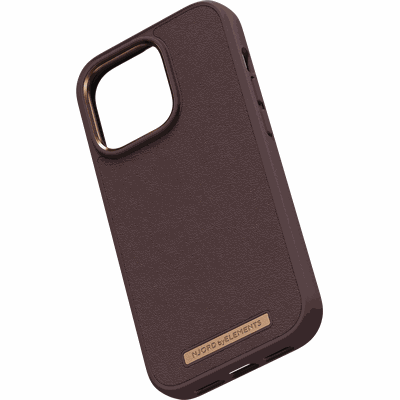 Njord Collections Lederen Hoesje geschikt voor iPhone 14 Pro - Genuine Leather - 2M Valbescherming - Bruin
