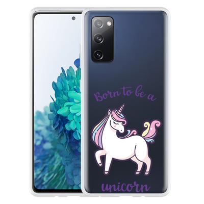 Cazy Hoesje geschikt voor Samsung Galaxy S20 FE - Born to be a Unicorn