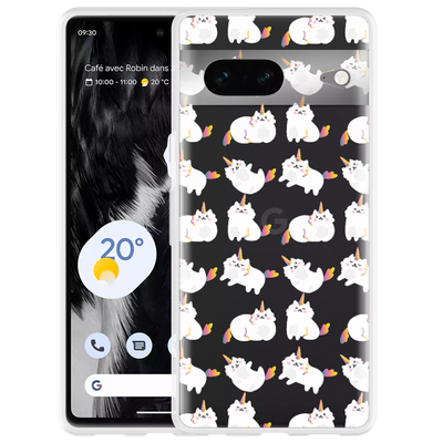 Cazy Hoesje geschikt voor Google Pixel 7 - Unicorn Cat