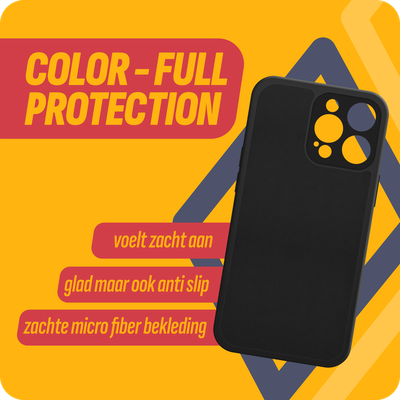 Cazy Soft Color TPU Hoesje geschikt voor iPhone 14 Pro Max - Zwart