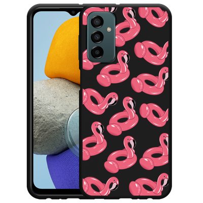 Cazy Hoesje Zwart geschikt voor Samsung Galaxy M23 - Inflatable Flamingos
