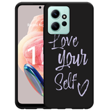Hoesje Zwart geschikt voor Xiaomi Redmi Note 12 4G Love Yourself