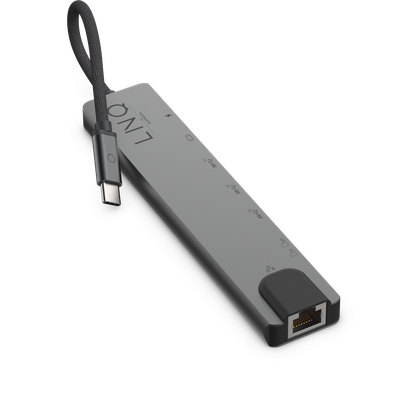 LINQ Connects 8-in-1 Pro USB-C Multiport Hub - Grijs