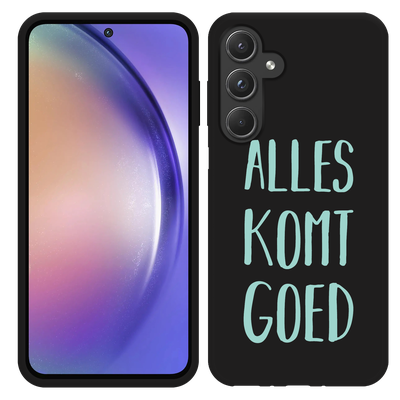 Cazy Hoesje Zwart geschikt voor Samsung Galaxy A55 Alles Komt Goed