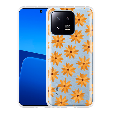 Cazy Hoesje geschikt voor Xiaomi 13 Oranje Bloemen
