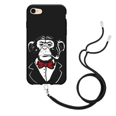 Cazy Hoesje met Koord Zwart geschikt voor iPhone SE 2022 - Smoking Chimp