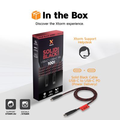 Xtorm Solid Black USB-C - USB-C PD cable (1m)