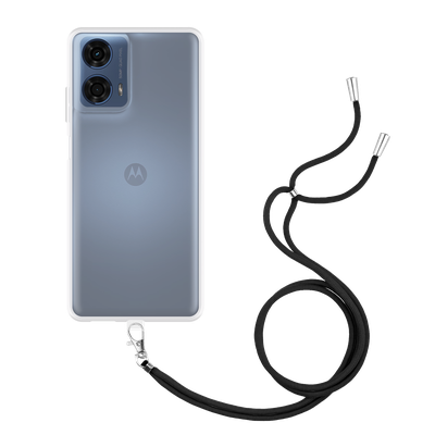 Just in Case Motorola Moto E14 - Soft TPU Case with Necklace Strap - Clear