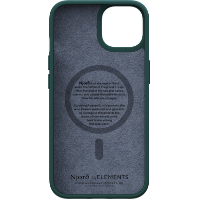 Njord Collections Zalm Leder Hoesje geschikt voor iPhone 14 - Groen