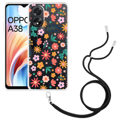 Cazy Hoesje met koord geschikt voor Oppo A38 Always have flowers