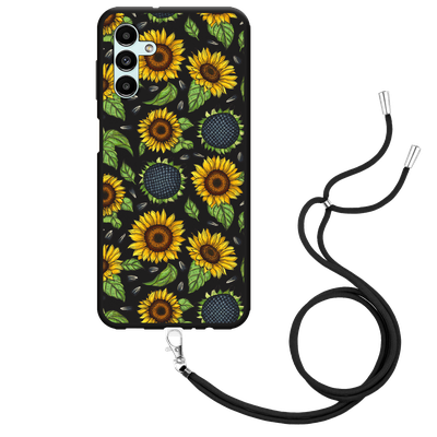 Cazy Hoesje met Koord Zwart geschikt voor Samsung Galaxy A13 5G - Sunflowers