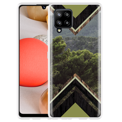 Cazy Hoesje geschikt voor Samsung Galaxy A42 - Forest wood