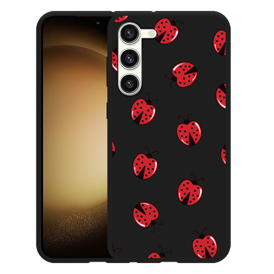 Cazy Hoesje Zwart geschikt voor Samsung Galaxy S23+ Lieveheersbeestjes