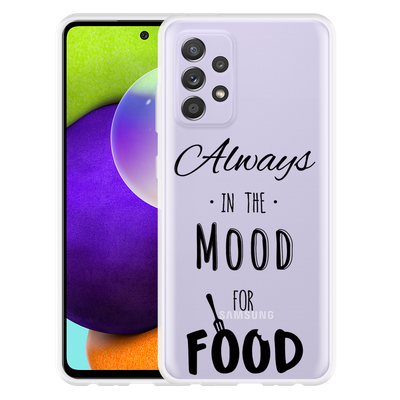 Cazy Hoesje geschikt voor Samsung Galaxy A52s - Mood for Food Black