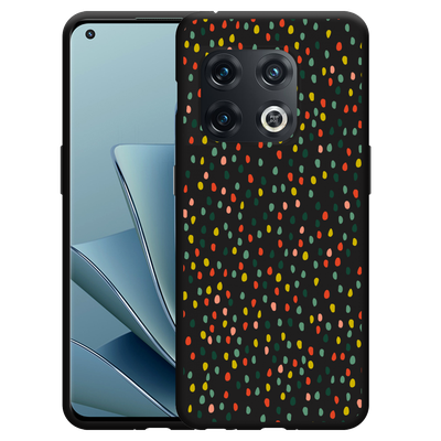 Cazy Hoesje Zwart geschikt voor OnePlus 10 Pro - Happy Dots