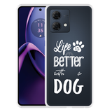 Hoesje geschikt voor Motorola Moto G84 5G Life Is Better With a Dog Wit