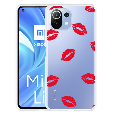 Cazy Hoesje geschikt voor Xiaomi Mi 11 Lite - Red Kisses