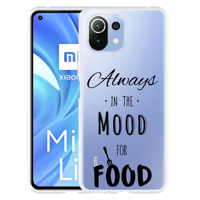 Cazy Hoesje geschikt voor Xiaomi Mi 11 Lite - Mood for Food Black