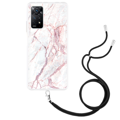Cazy Hoesje geschikt voor Xiaomi Redmi Note 11 Pro/11 Pro 5G - White Pink Marble