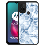 Hardcase hoesje geschikt voor Motorola Moto G10 - Blue Marble Hexagon