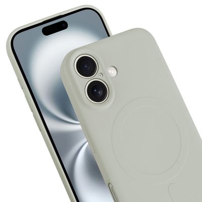 Cazy Soft Color TPU Hoesje geschikt voor iPhone 16 - met Magnetische Ring - geschikt voor Magsafe - Ivory