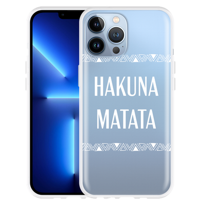 Cazy Hoesje geschikt voor iPhone 13 Pro Max - Hakuna Matata white