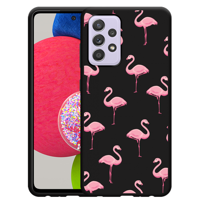 Cazy Hoesje Zwart geschikt voor Samsung Galaxy A52/A52s - Flamingo