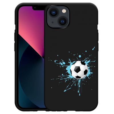 Cazy Hoesje Zwart geschikt voor iPhone 13 - Soccer Ball