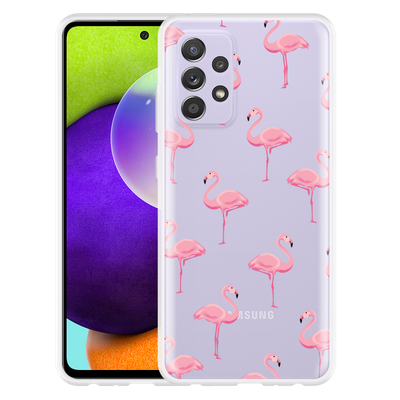 Cazy Hoesje geschikt voor Samsung Galaxy A52 5G - Flamingo