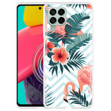 Hoesje geschikt voor Samsung Galaxy M53 - Flamingo Flowers