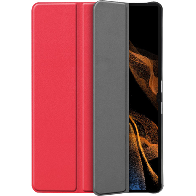 Cazy TriFold Hoes geschikt voor Samsung Galaxy Tab S8 Ultra - Auto Slaap/Wake - Rood
