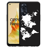 Hoesje Zwart geschikt voor Oppo Reno8 4G T World Map