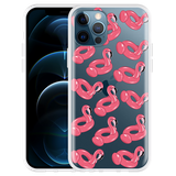 Hoesje geschikt voor iPhone 12 Pro - Inflatable Flamingos