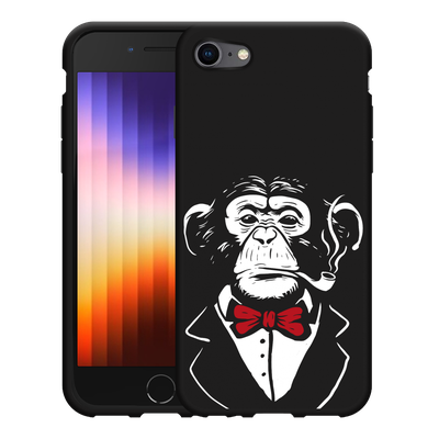 Cazy Hoesje Zwart geschikt voor iPhone 7/8 - Smoking Chimp