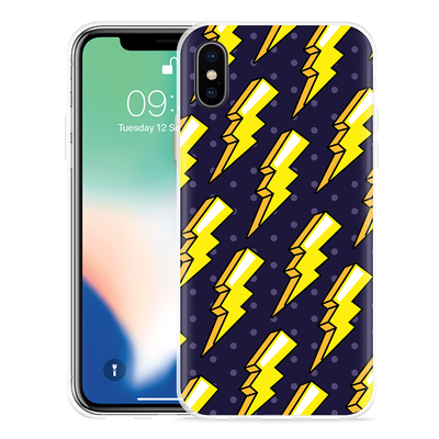 Cazy Hoesje geschikt voor iPhone Xs - Pop Art Lightning
