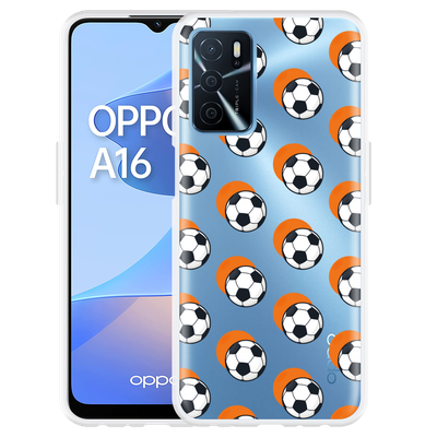 Cazy Hoesje geschikt voor Oppo A16/A16s - Soccer Ball Orange
