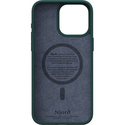 Njord Collections Zalm Leder Hoesje geschikt voor iPhone 15 Pro Max - Groen