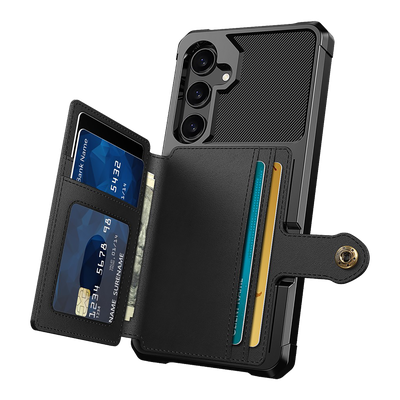 Cazy Magnetic Card Hoesje geschikt voor Samsung Galaxy S24+ - Zwart